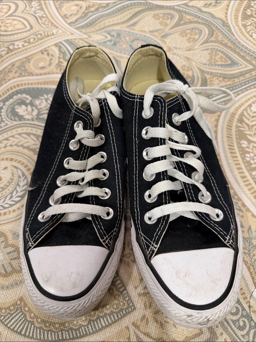 Converse Black and White Low Top Canvas Sneakers